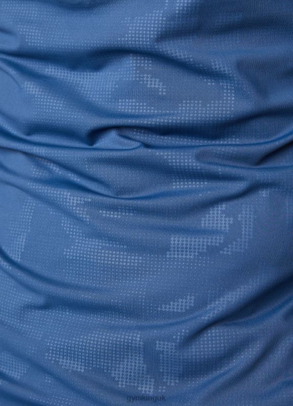 Gym King Debossed Camo 1/4 Zip Funnel Moonlight Blue Men Clothing J2PFB170