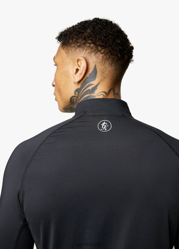 Gym King Energy 1/4 Zip Funnel Black Men Clothing J2PFB200