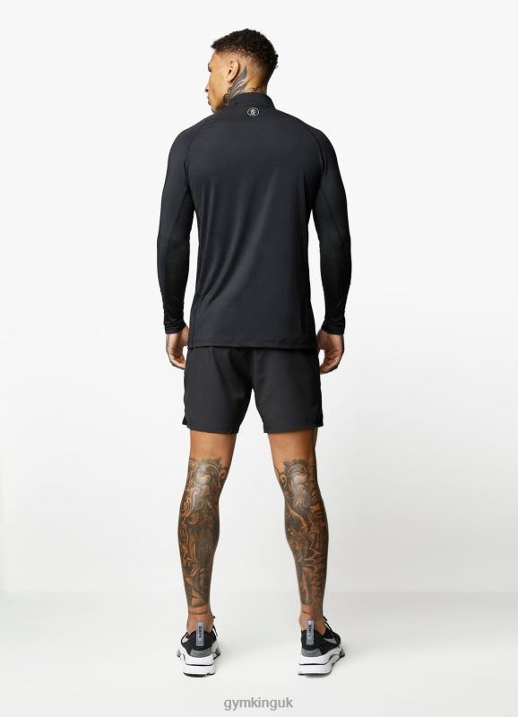 Gym King Energy 1/4 Zip Funnel Black Men Clothing J2PFB200