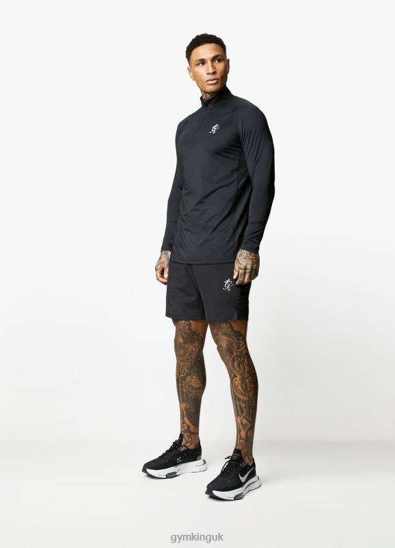 Gym King Energy 1/4 Zip Funnel Black Men Clothing J2PFB200