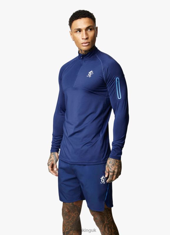 Gym King Flex 1/4 Zip Galaxy Blue Men Clothing J2PFB193