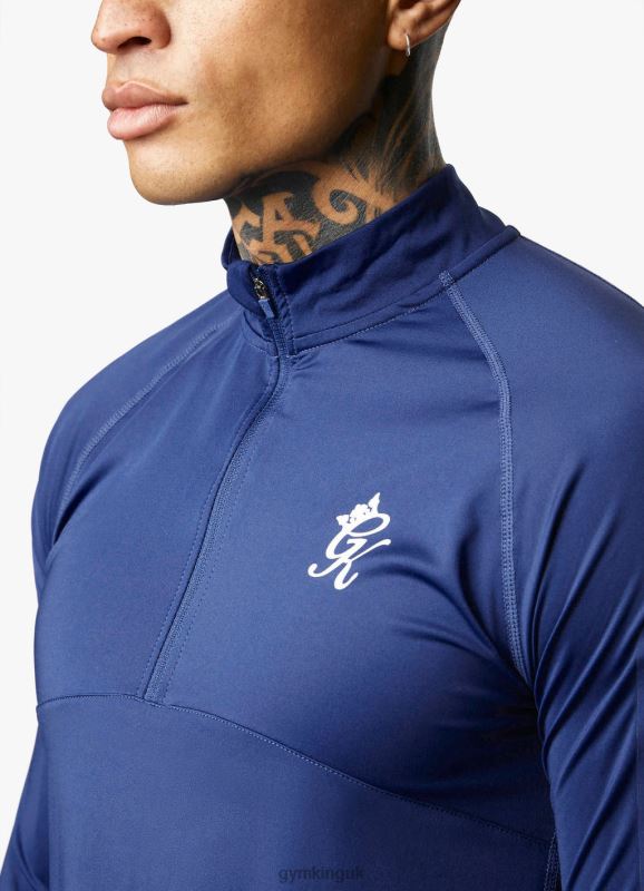 Gym King Flex 1/4 Zip Galaxy Blue Men Clothing J2PFB193