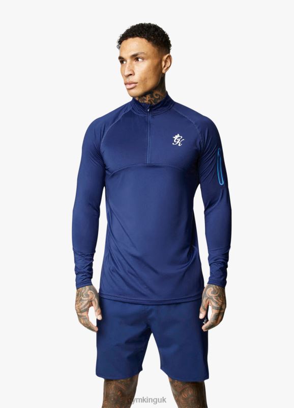 Gym King Flex 1/4 Zip Galaxy Blue Men Clothing J2PFB193