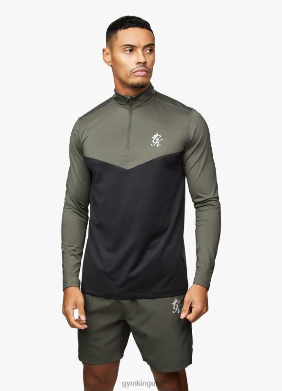 Gym King React 1/4 Zip Khaki/Black Men Clothing J2PFB189