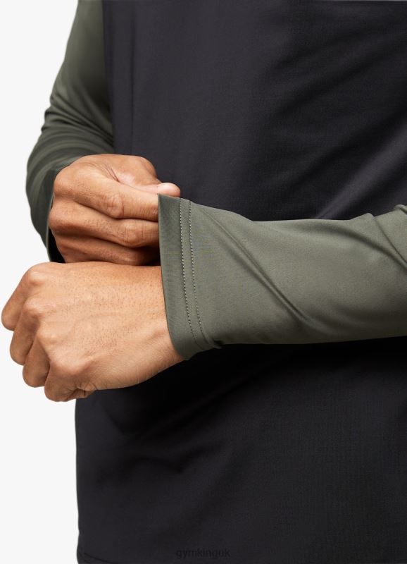 Gym King React 1/4 Zip Khaki/Black Men Clothing J2PFB189