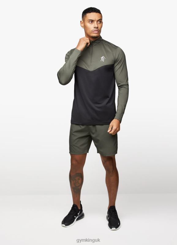 Gym King React 1/4 Zip Khaki/Black Men Clothing J2PFB189
