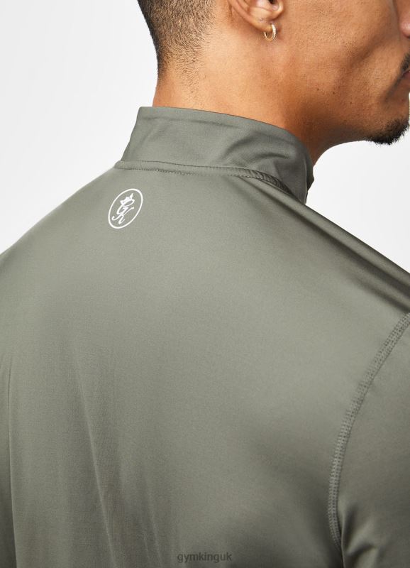 Gym King React 1/4 Zip Khaki/Black Men Clothing J2PFB189