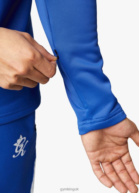 Gym King Velocity 1/4 Zip Funnel Electric Blue/Black Men Clothing J2PFB190
