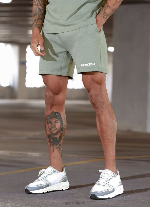 Gym King Box Logo Short Soft Khaki Men Clothing J2PFB96