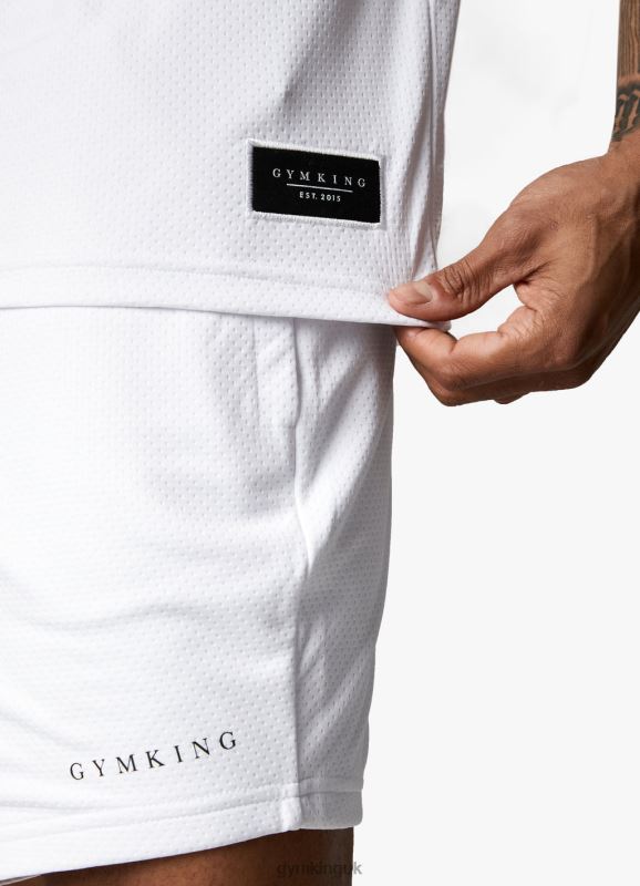 Gym King Brooklyn Mesh Short White Men Clothing J2PFB135