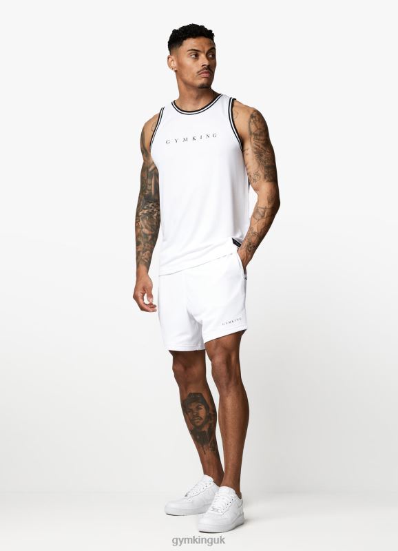 Gym King Brooklyn Mesh Short White Men Clothing J2PFB135