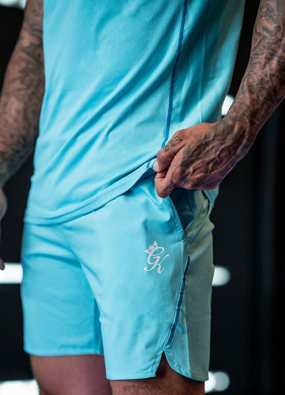 Gym King Contrast Flex 6'' Short Aqua/Blue Men Clothing J2PFB90