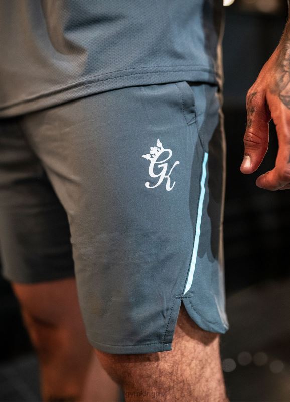 Gym King Contrast Flex 6\'\' Short Dark Grey/Blue Men Clothing J2PFB107