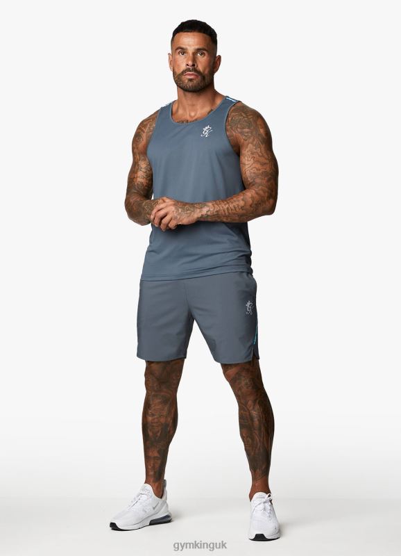 Gym King Contrast Flex 6\'\' Short Dark Grey/Blue Men Clothing J2PFB107