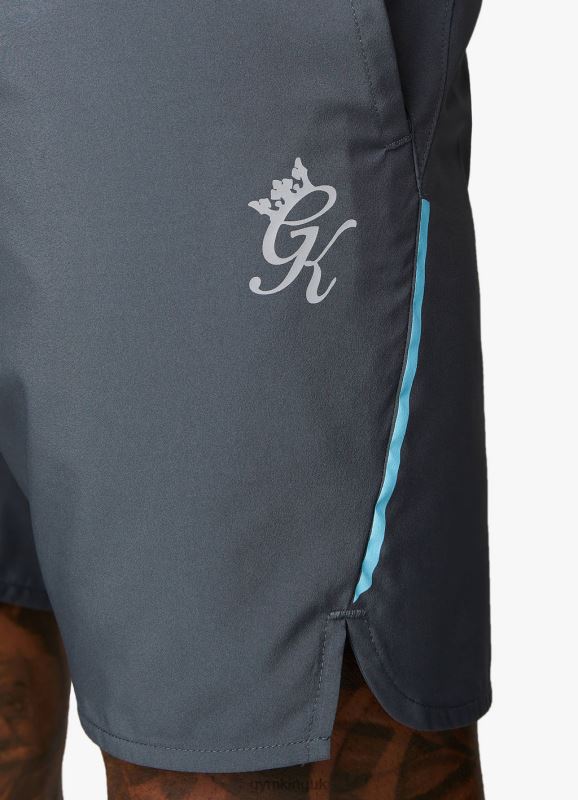 Gym King Contrast Flex 6\'\' Short Dark Grey/Blue Men Clothing J2PFB107