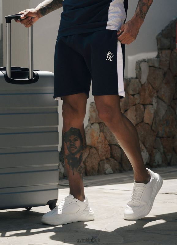 Gym King Contrast Panel Short Navy/White Men Clothing J2PFB126