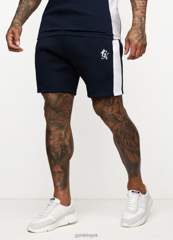 Gym King Contrast Panel Short Navy/White Men Clothing J2PFB126