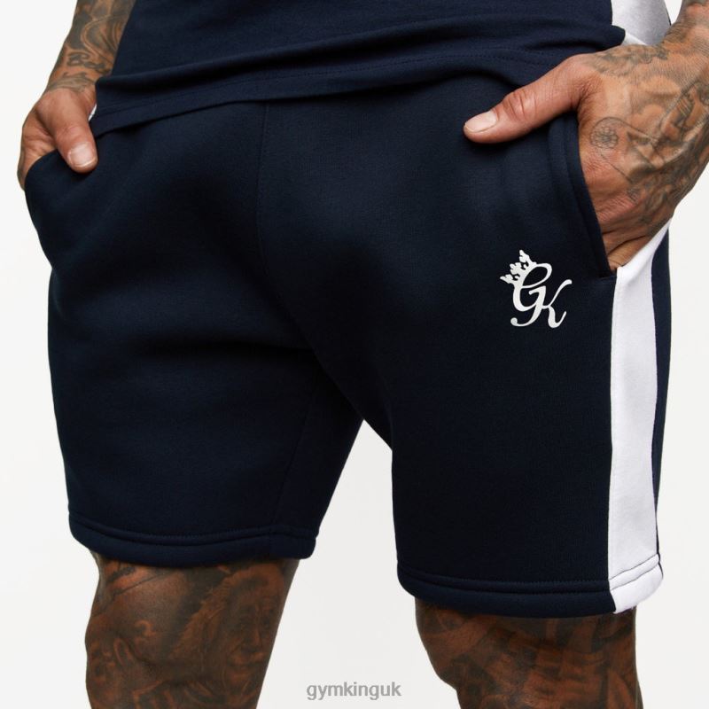 Gym King Contrast Panel Short Navy/White Men Clothing J2PFB126