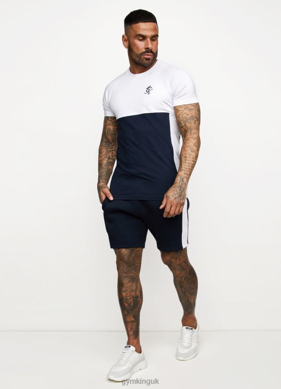 Gym King Contrast Panel Short Navy/White Men Clothing J2PFB126