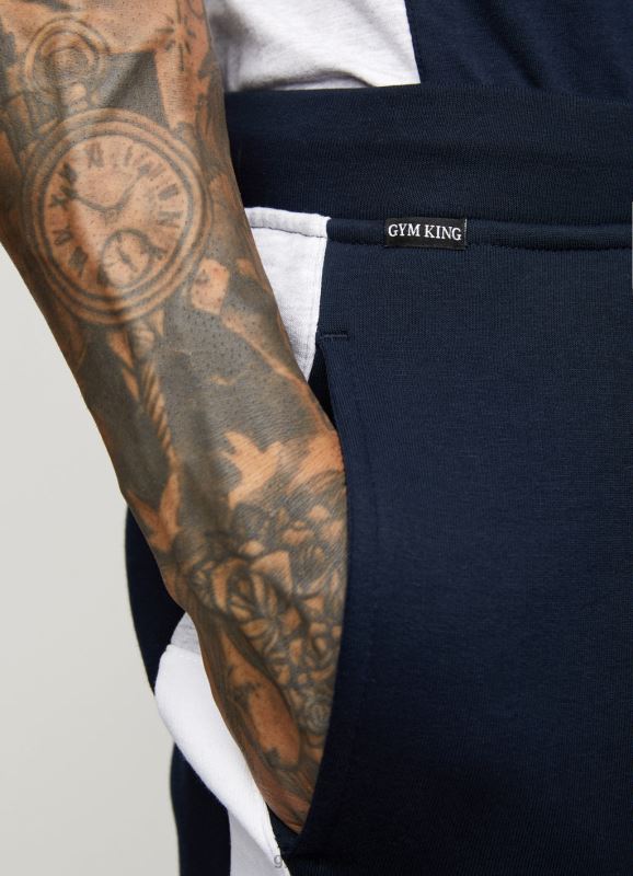 Gym King Contrast Panel Short Navy/White Men Clothing J2PFB126