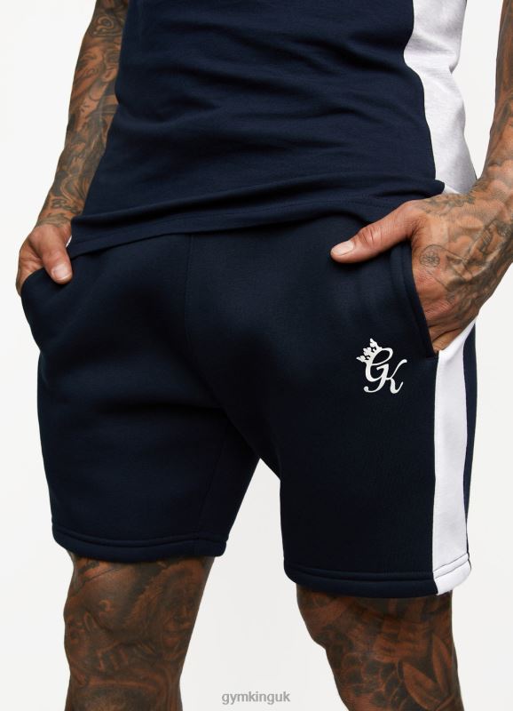 Gym King Contrast Panel Short Navy/White Men Clothing J2PFB126