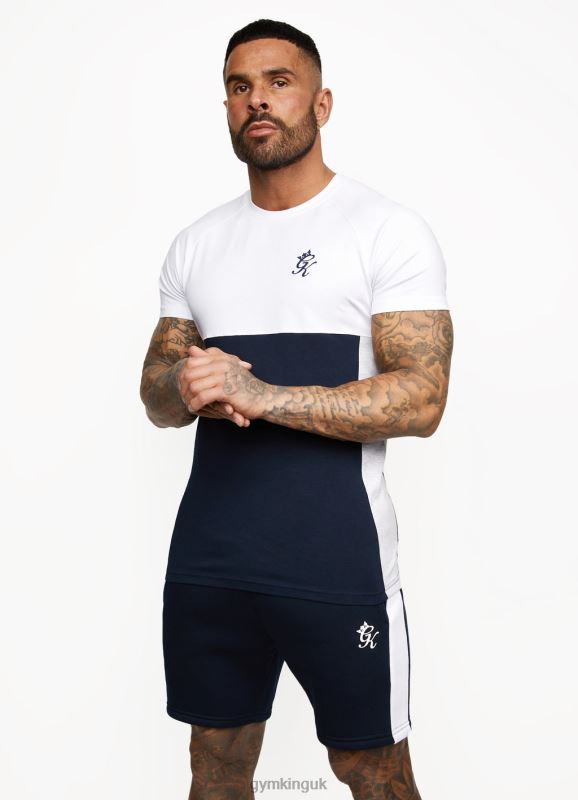 Gym King Contrast Panel Short Navy/White Men Clothing J2PFB126