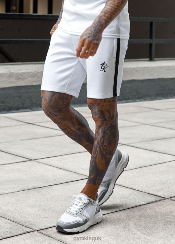 Gym King Core Plus Poly Short White Men Clothing J2PFB127