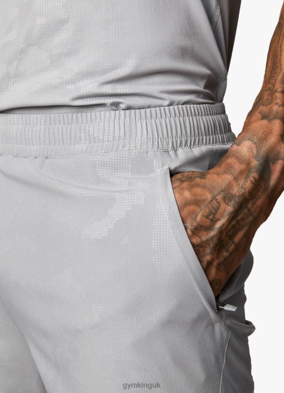 Gym King Debossed Camo Short 5\'\' Cloudy Grey Men Clothing J2PFB105