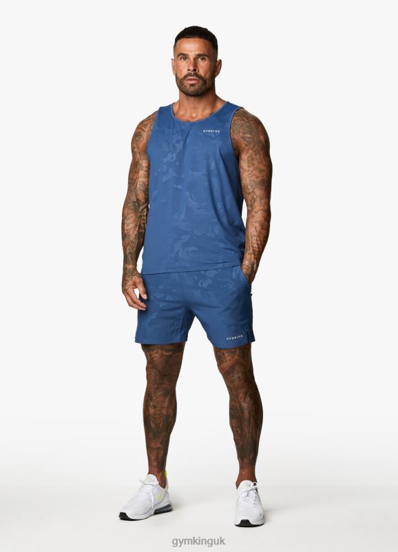 Gym King Debossed Camo Short 5\'\' Moonlight Blue Men Clothing J2PFB106