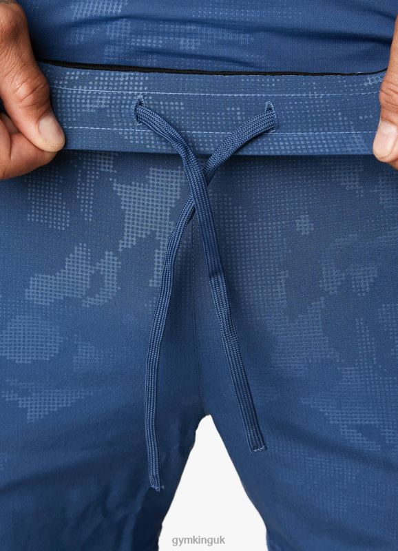 Gym King Debossed Camo Short 5\'\' Moonlight Blue Men Clothing J2PFB106