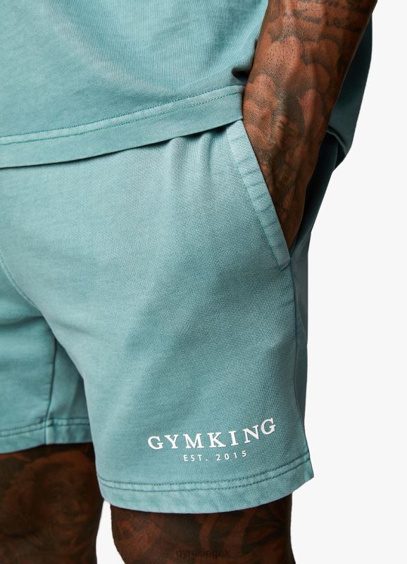 Gym King Est. Legacy Short Washed Ink Teal Men Clothing J2PFB93