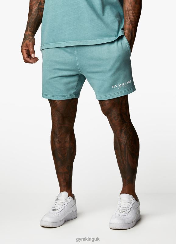 Gym King Est. Legacy Short Washed Ink Teal Men Clothing J2PFB93