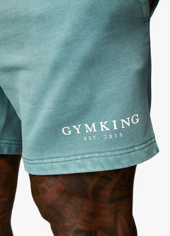 Gym King Est. Legacy Short Washed Ink Teal Men Clothing J2PFB93