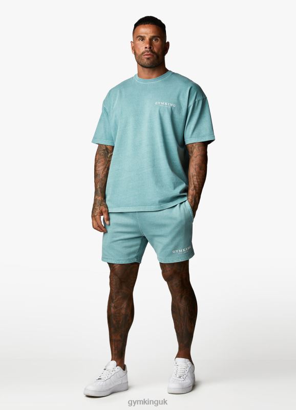 Gym King Est. Legacy Short Washed Ink Teal Men Clothing J2PFB93