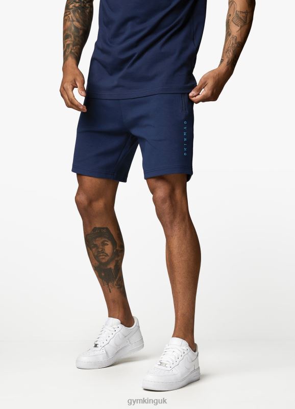 Gym King Linear Print Interlock Short Moonlight Blue Men Clothing J2PFB118