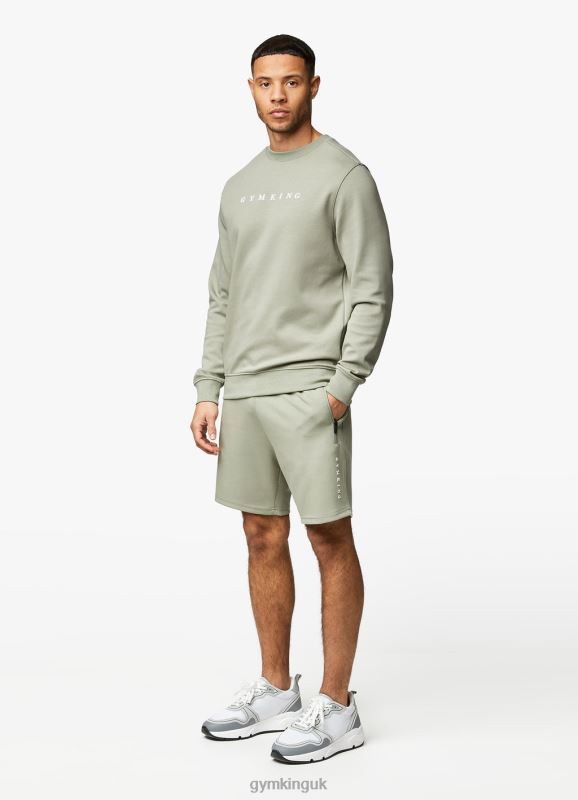 Gym King Linear Print Interlock Short Soft Khaki Men Clothing J2PFB98