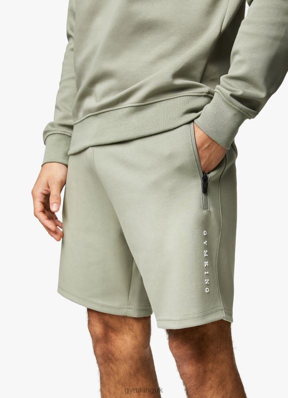 Gym King Linear Print Interlock Short Soft Khaki Men Clothing J2PFB98