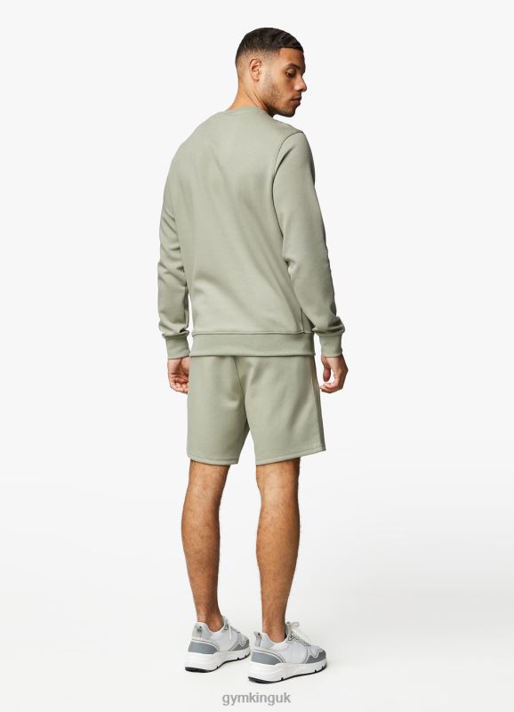 Gym King Linear Print Interlock Short Soft Khaki Men Clothing J2PFB98