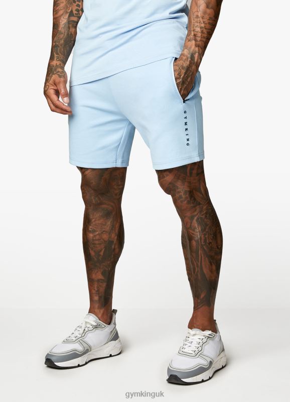 Gym King Linear Print Interlock Short Tranquil Blue Men Clothing J2PFB119