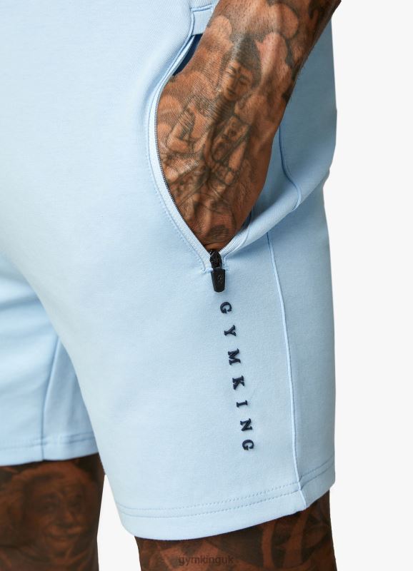 Gym King Linear Print Interlock Short Tranquil Blue Men Clothing J2PFB119