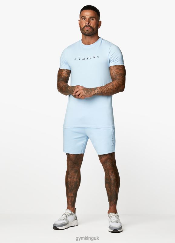 Gym King Linear Print Interlock Short Tranquil Blue Men Clothing J2PFB119