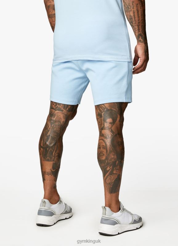 Gym King Linear Print Interlock Short Tranquil Blue Men Clothing J2PFB119