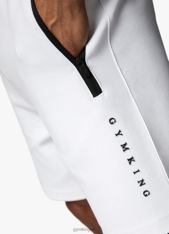 Gym King Linear Print Interlock Short White Men Clothing J2PFB120