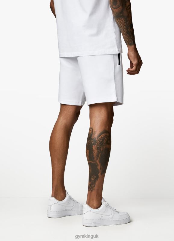 Gym King Linear Print Interlock Short White Men Clothing J2PFB120