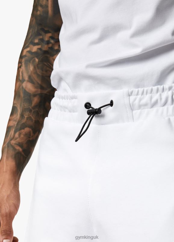 Gym King Linear Print Interlock Short White Men Clothing J2PFB120