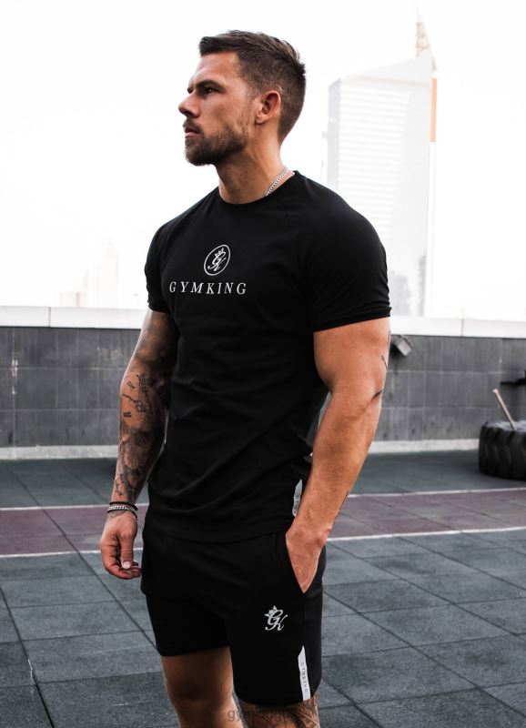 Gym King Pro Jersey Short Black Men Clothing J2PFB85