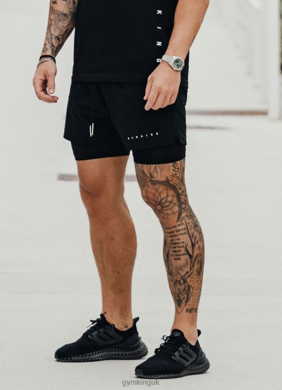 Gym King Rebellion 5\'\' Short Black Men Clothing J2PFB151