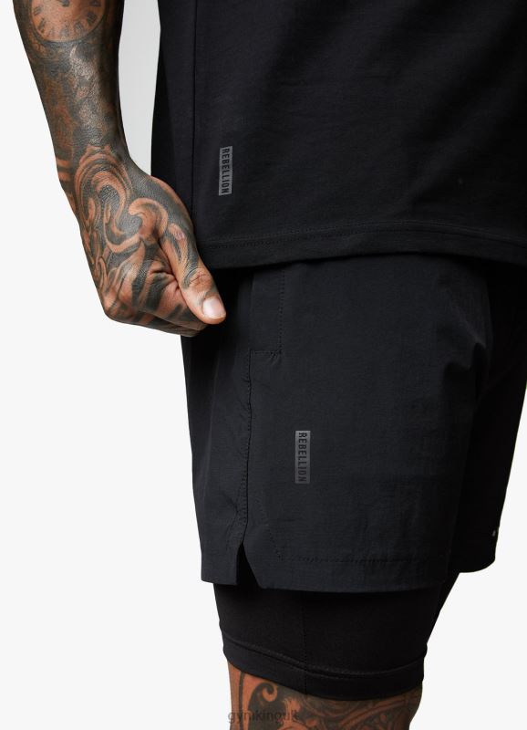 Gym King Rebellion 5\'\' Short Black Men Clothing J2PFB151