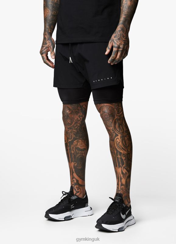 Gym King Rebellion 5\'\' Short Black Men Clothing J2PFB151