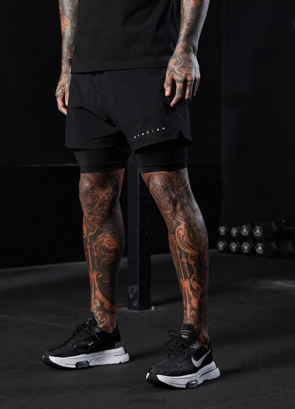 Gym King Rebellion 5\'\' Short Black Men Clothing J2PFB151